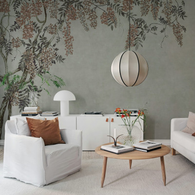 Fototapet cu wisteria gri, decor interior elegant