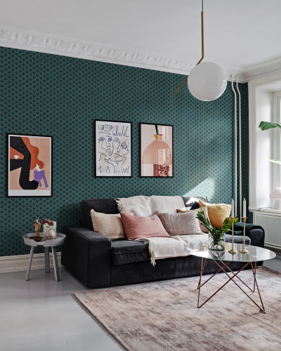 Tapet cu design elegant într-un living modern