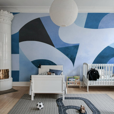 Abstract Curves, Blue, Rebel Walls