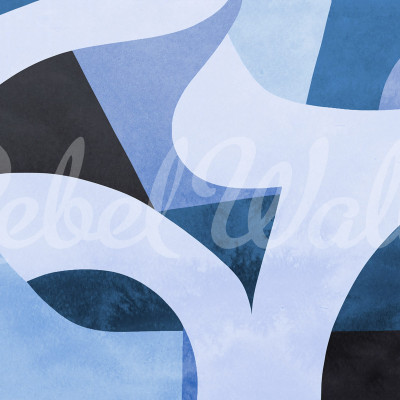 Abstract Curves, Blue, Rebel Walls
