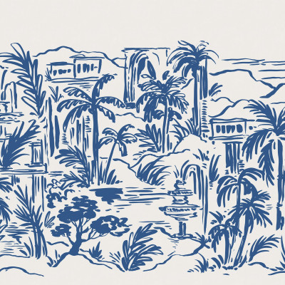 Palm Oasis, Blue, Rebel Walls