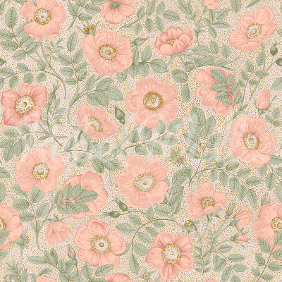 Tapet floral roz cu design delicat pe un perete
