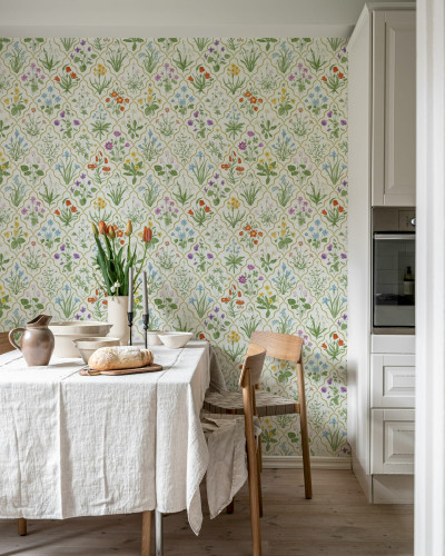 Fototapet floral cu design delicat