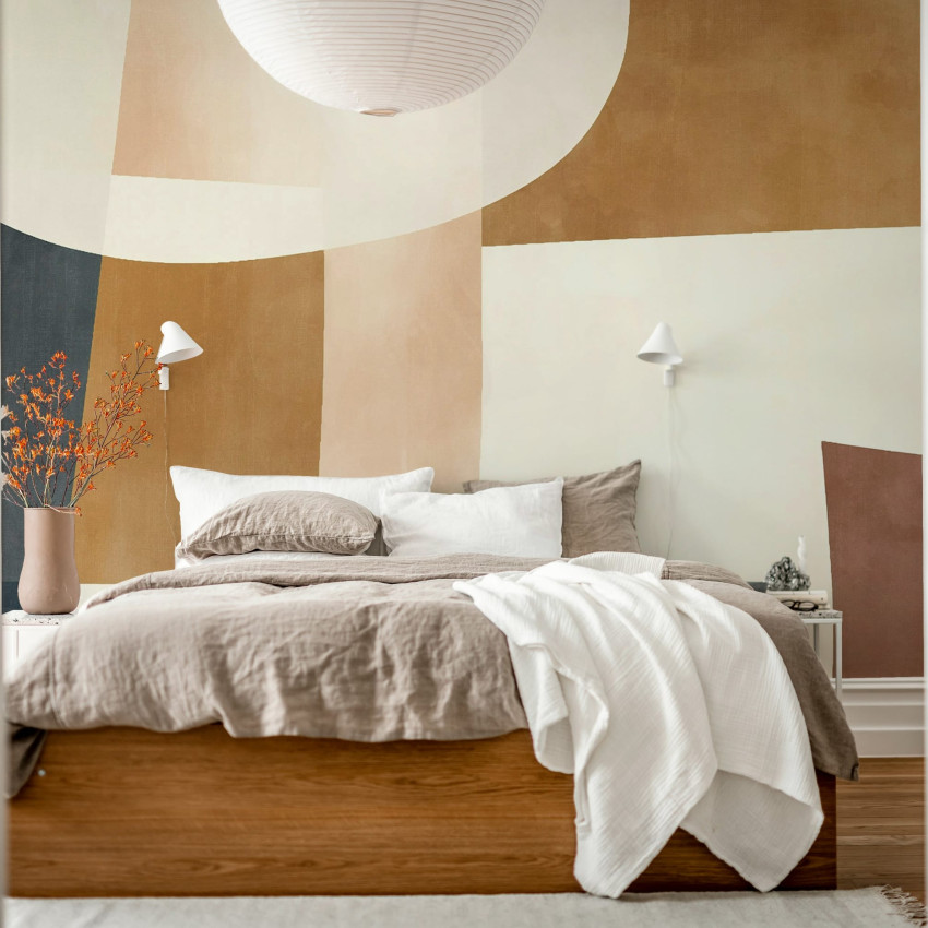 Tapet modern cu contururi delicate verzi