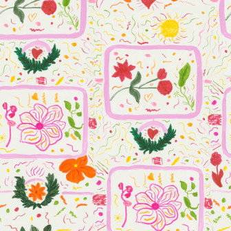 Tapet floral cu design vibrant, accente rozalii