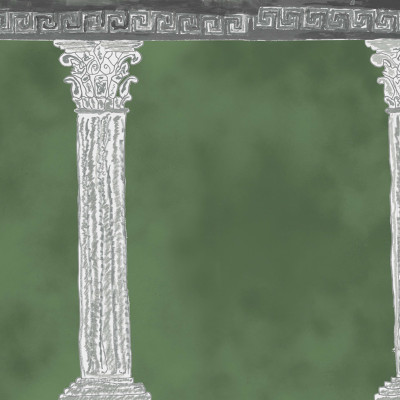 Fototapet verde cu design coloane clasice