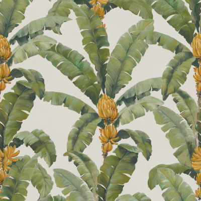 Tapet cu frunze de banane albe, decor tropical