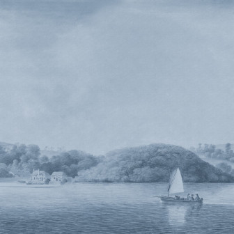 Fototapet albastru cu peisaj maritim