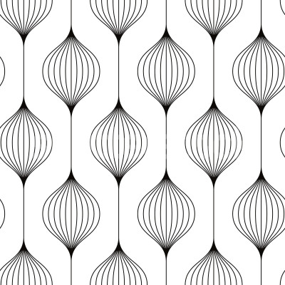 Tapet cu model retro abstract în nuanțe de negru și alb