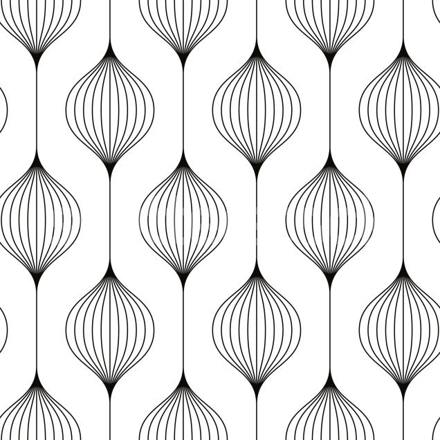 Tapet cu model retro abstract în nuanțe de negru și alb