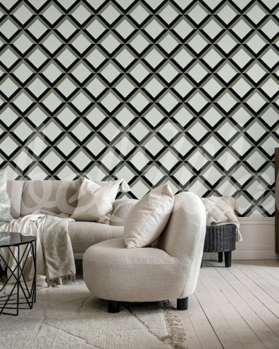 Tapet cu model geometric în nuanțe de gri