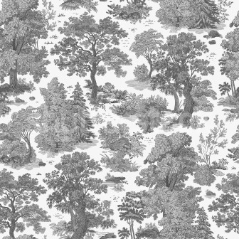 Woodland Toile, Gray, Rebel Walls