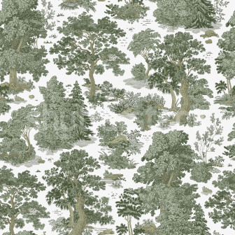 Woodland Toile, Green, Rebel Walls