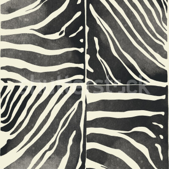 Tapet cu dungi zebra alb-negru într-un living modern
