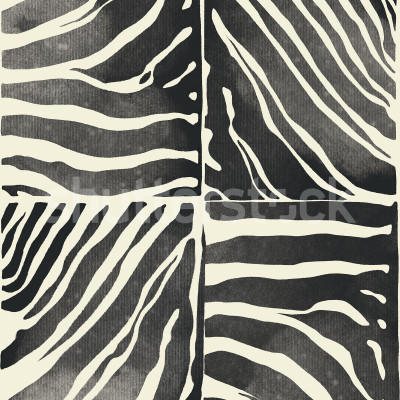 Tapet cu dungi zebra alb-negru într-un living modern