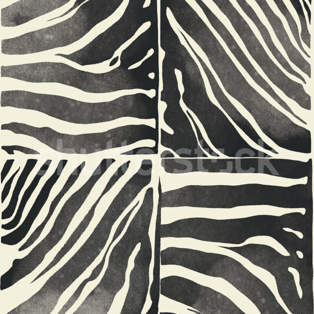 Tapet cu dungi zebra alb-negru într-un living modern