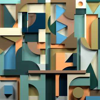 Tapet geometric multicolor în stil retro