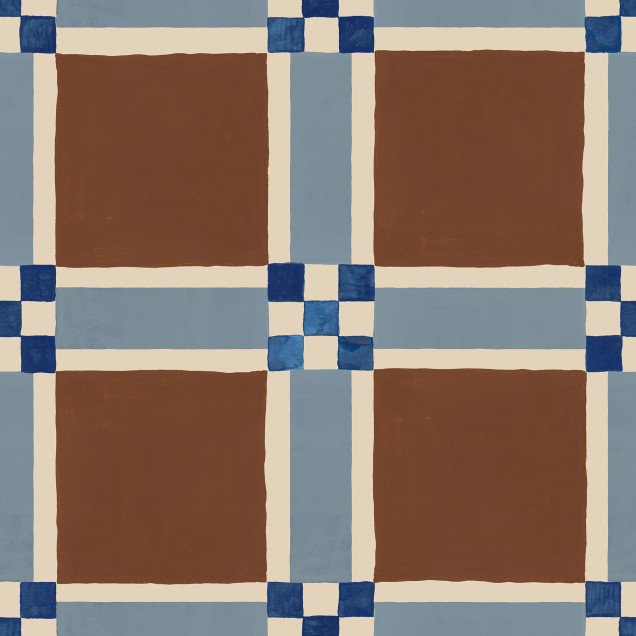 Tapet cu model geometric maro într-un interior elegant