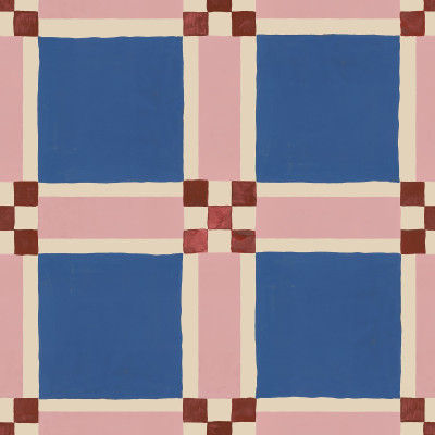 Tapet geometric albastru cu model grilă
