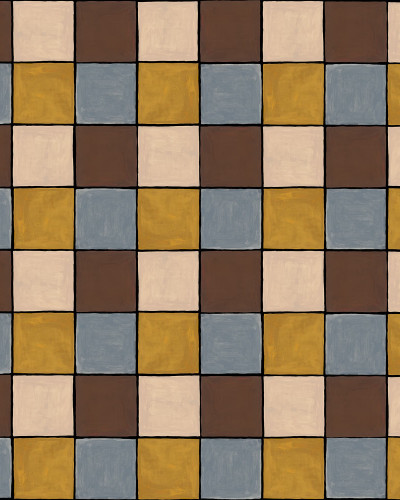 Tapet cu model de pătrate colorate, decor modern