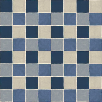 Tapet cu model de plăci ceramice albastre într-un interior modern