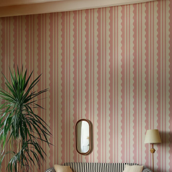 Wavy Stripe, Pink, Rebel Walls