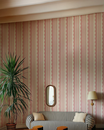 Wavy Stripe, Pink, Rebel Walls