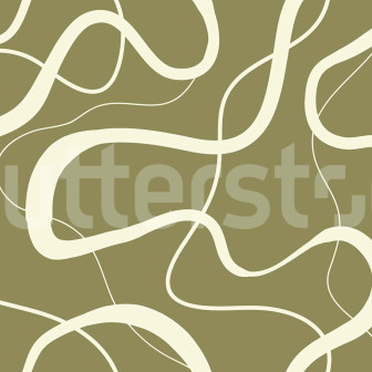 Tapet abstract cu linii învârtite în nuanțe de olive într-o sufragerie modernă
