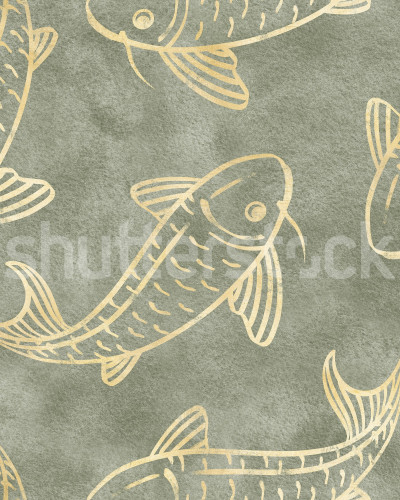 Koi Pond, Green, Rebel Walls