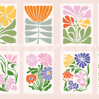 Tapet floral cu design modern într-un living luminos