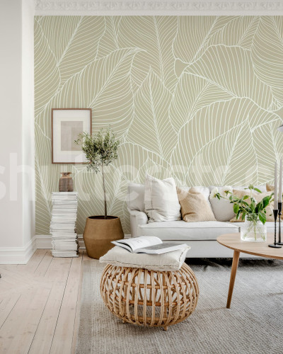Tapet decorativ cu motiv floral - frunze gigantice