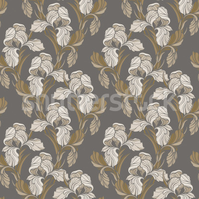 Tapet floral maro cu design elegant într-un living