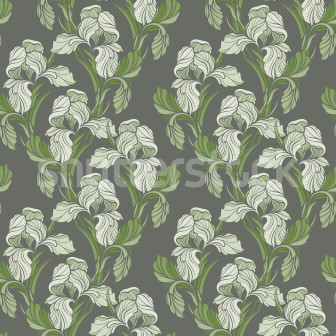 Tapet floral verde cu detalii delicate într-o sufragerie elegantă