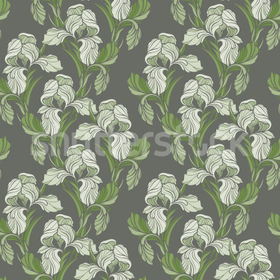 Tapet floral verde cu detalii delicate într-o sufragerie elegantă