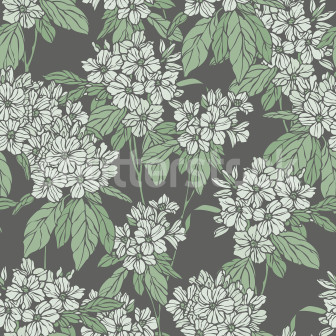 Tapet floral verde în decorul unei sufragerii elegante