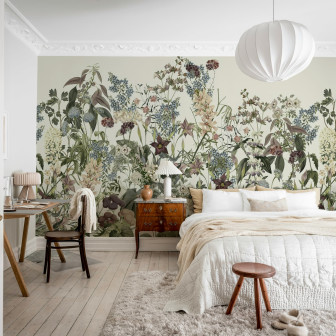 Fototapet floral cu design delicat, ideal pentru dormitor sau living