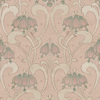 Art Nouveau Flower, Pink, Rebel Walls