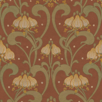 Art Nouveau Flower, Red, Rebel Walls