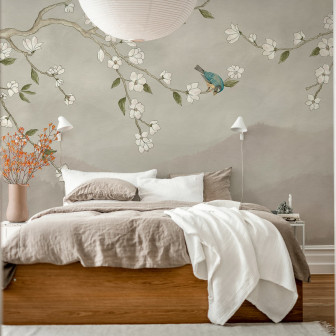 Bird in Tree, Pink, Rebel Walls