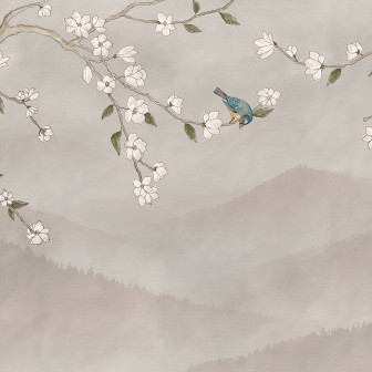 Bird in Tree, Pink, Rebel Walls