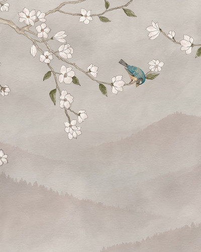 Bird in Tree, Pink, Rebel Walls