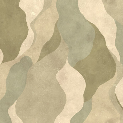 Tapet abstract cu forme fluide în tonuri de verde