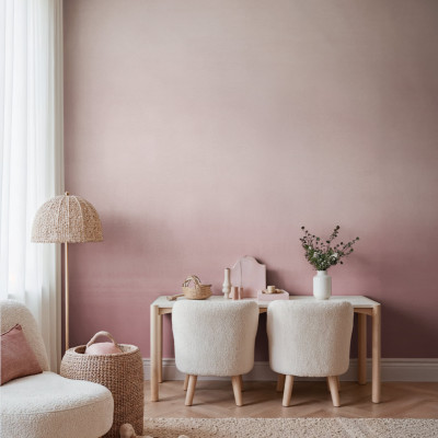 Tapet cu gradient roz într-o cameră decorată modern
