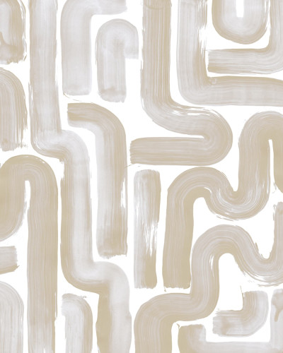 Tapet bej cu design abstract în interior modern