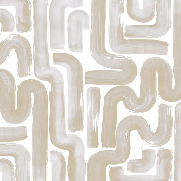 Tapet bej cu design abstract în interior modern