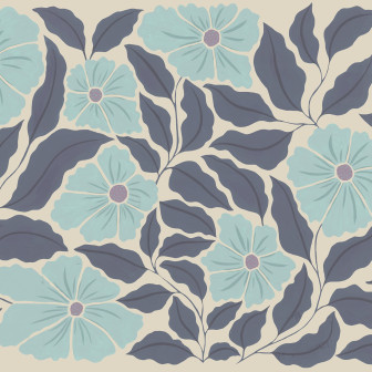 Bold Abstract Flower, Blue, Rebel Walls