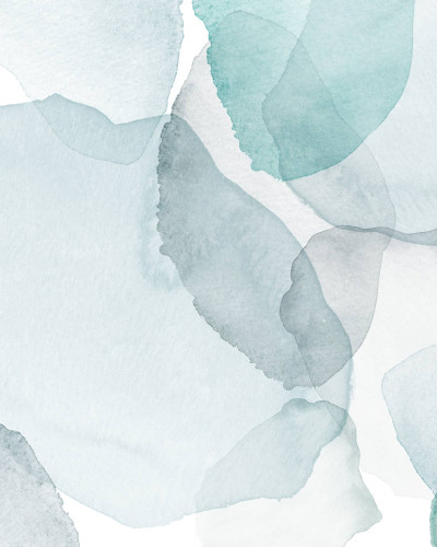 Fototapet floral albastru în living modern