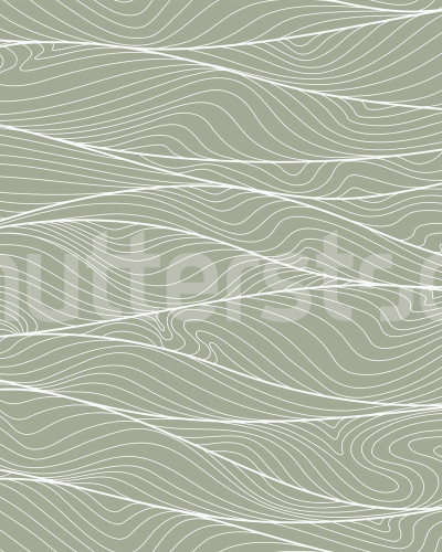 Tapet verde cu design de dune în living modern