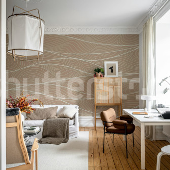 Tapet bej cu dune subtile într-un interior modern