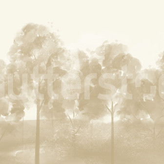 Dormitor cu fototapet bej Misty Grove